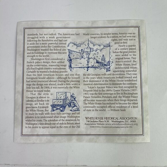 Christmas 2000 The White House Historical 200th Anniversary Ornament Box Certify - Picture 8 of 10